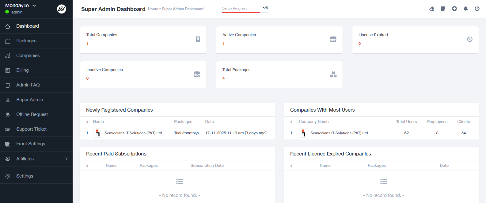 MondayTo: projects, clients and staff in one workspace
